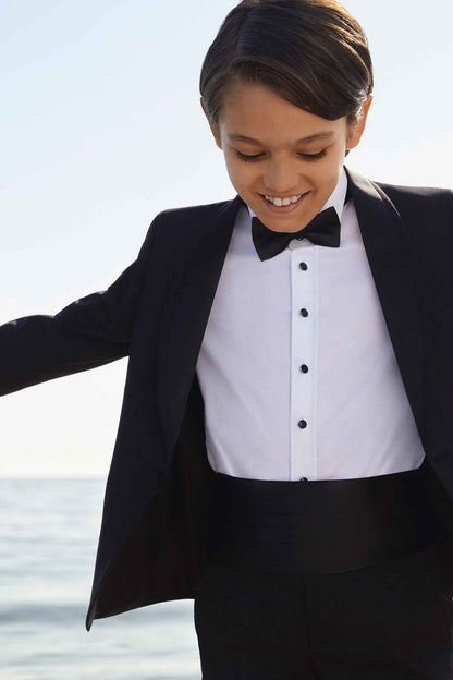 Tween Slim Fit Siyah Düz Smokin Çocuk Takim Elbise