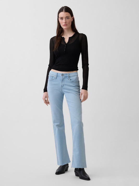 Açık Mavi Low Rise Long & Lean Jean Pantolon