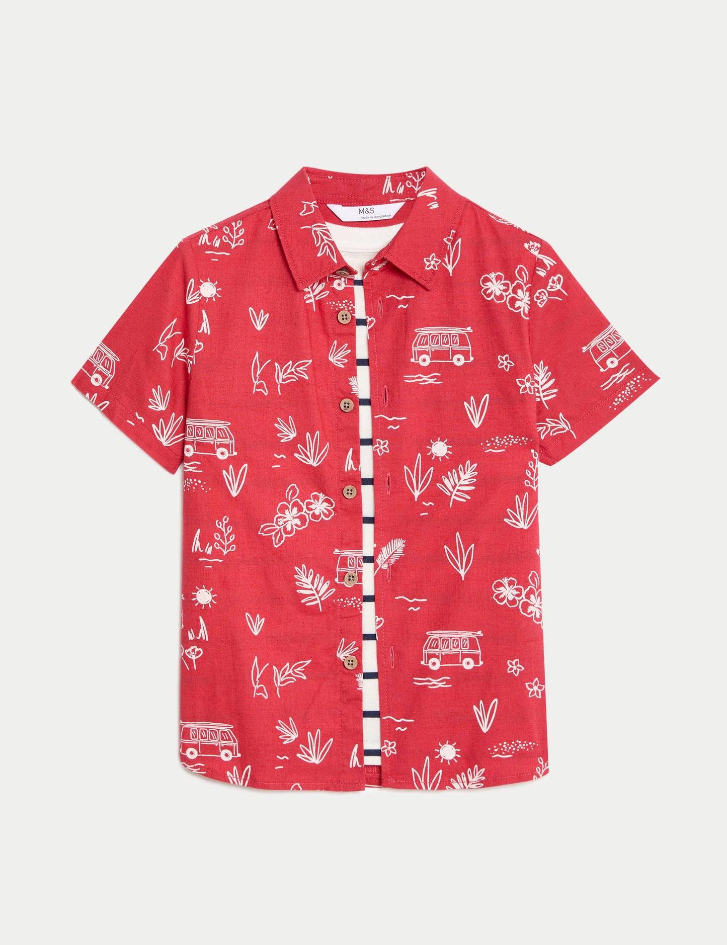 Saf Pamuklu 2'li Gömlek&t-shirt Takımı (2-8 Yaş)