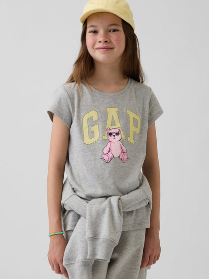 Açık Gri Grafik Baskılı T-shirt