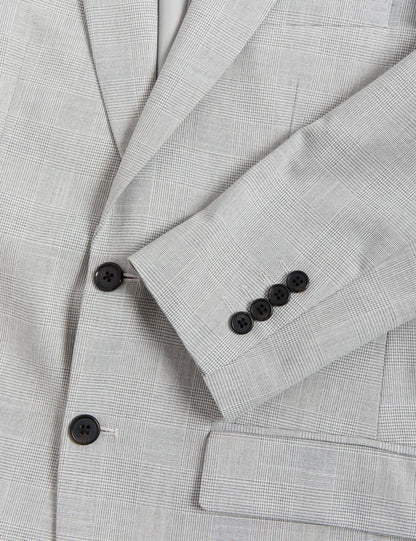 Slim Fit Ekose Desenli Ceket