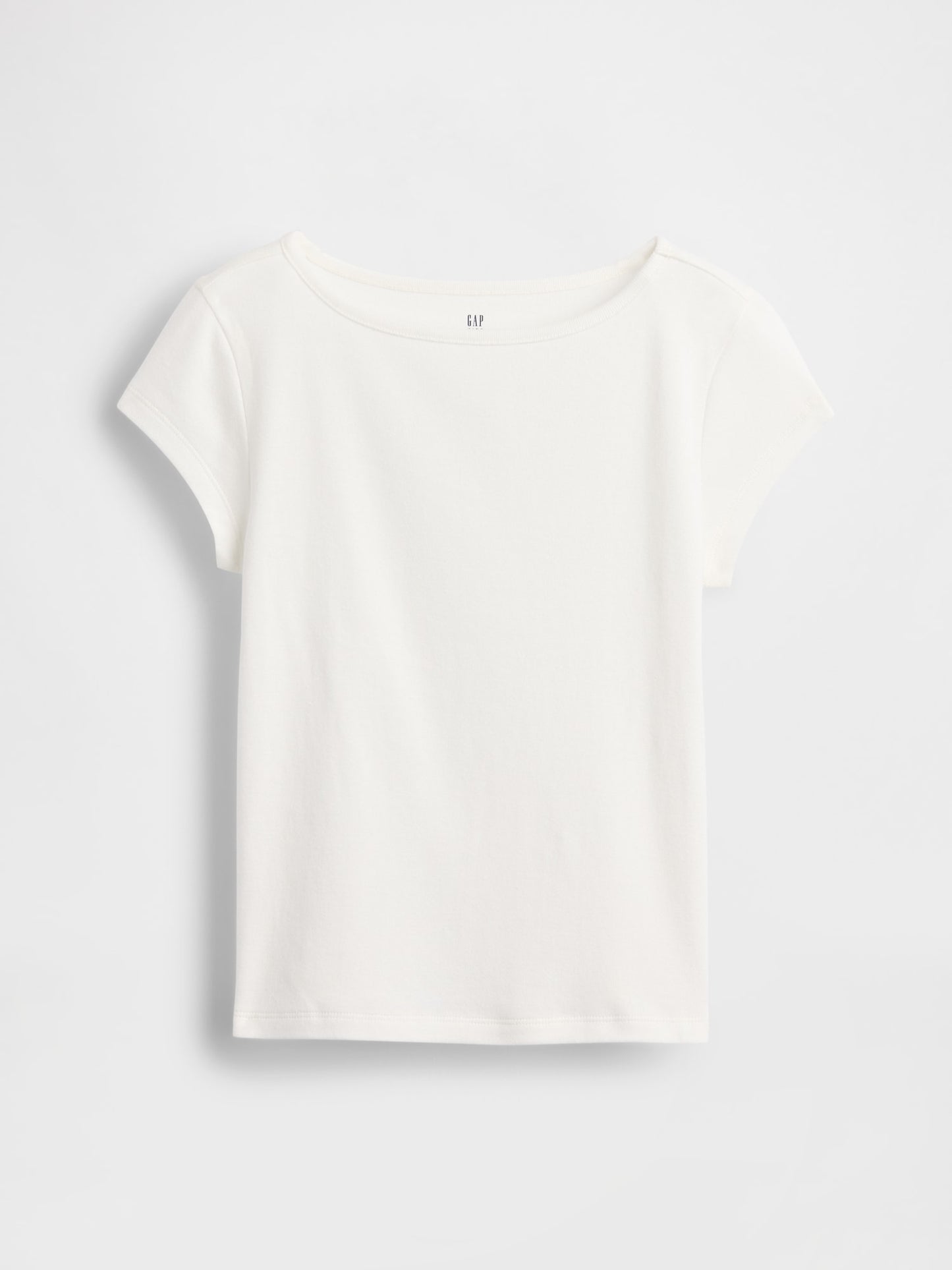 Beyaz Cap-sleeve Fitted T-shirt