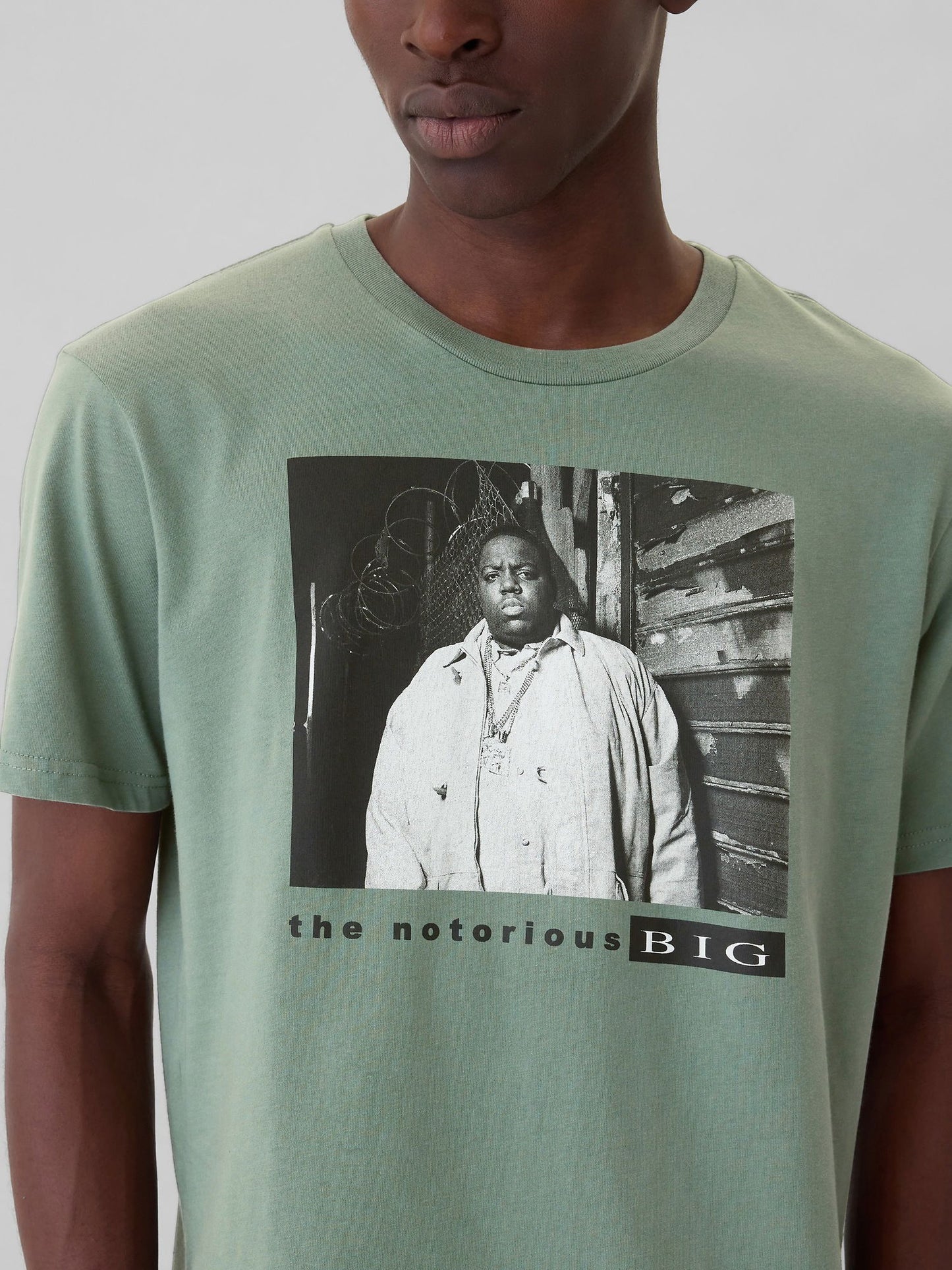Yeşil Biggie Grafikli T-shirt