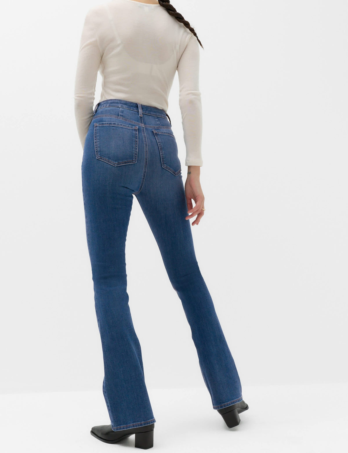 Yüksek Bel Slim Flare Jean Pantolon