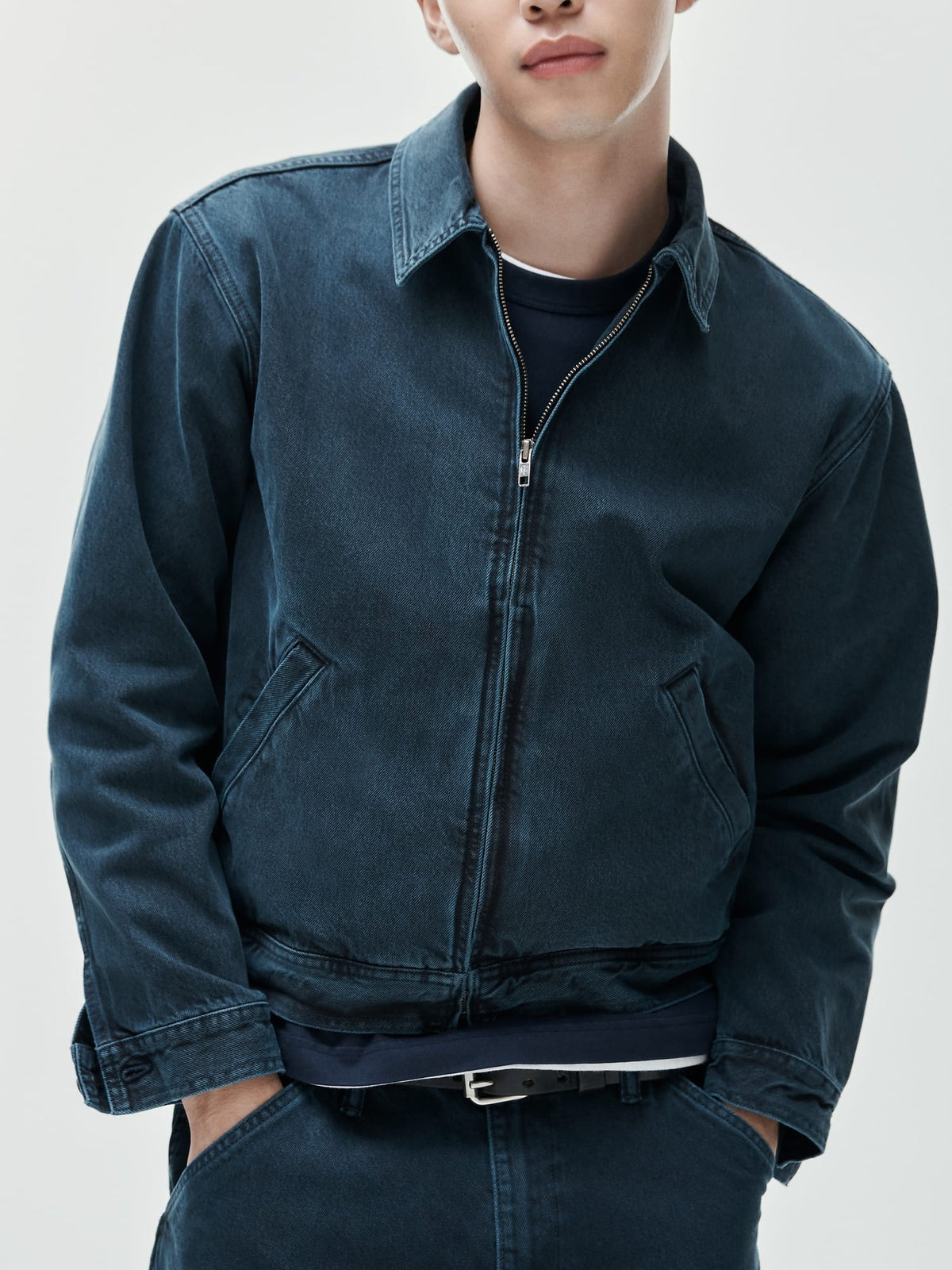 Koyu Mavi Denim Boxy Workwear Ceket