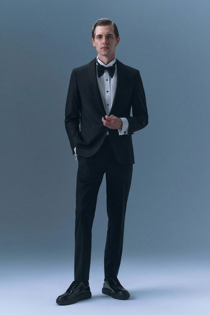 Damat Slim Fit Siyah Düz Damatlık &amp; Smokin Takim