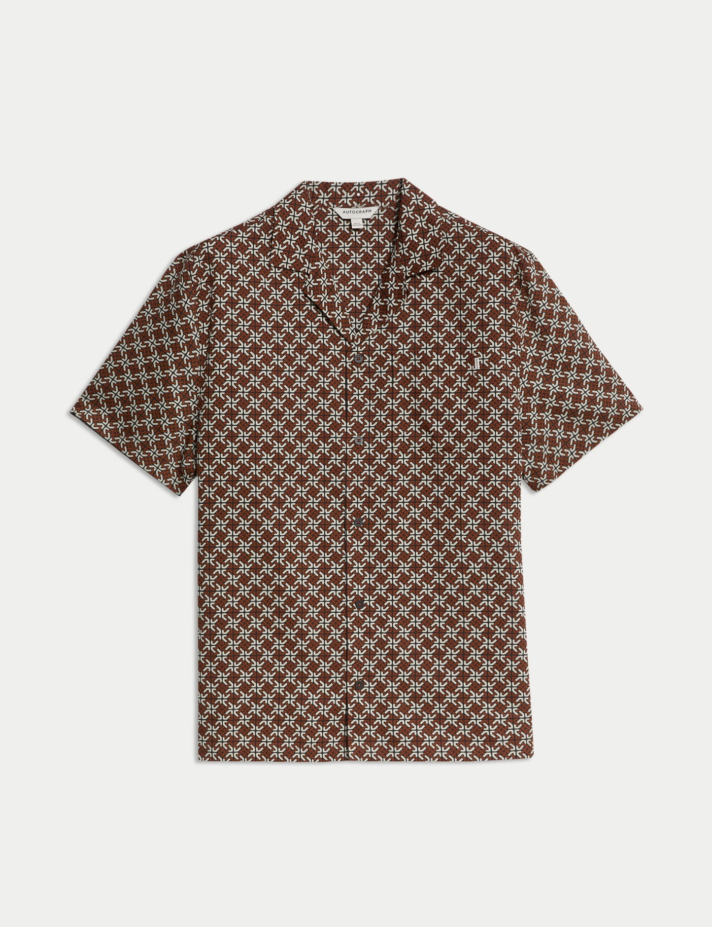 Pamuk Karışımlı Geometrik Desenli Pijama Üstü