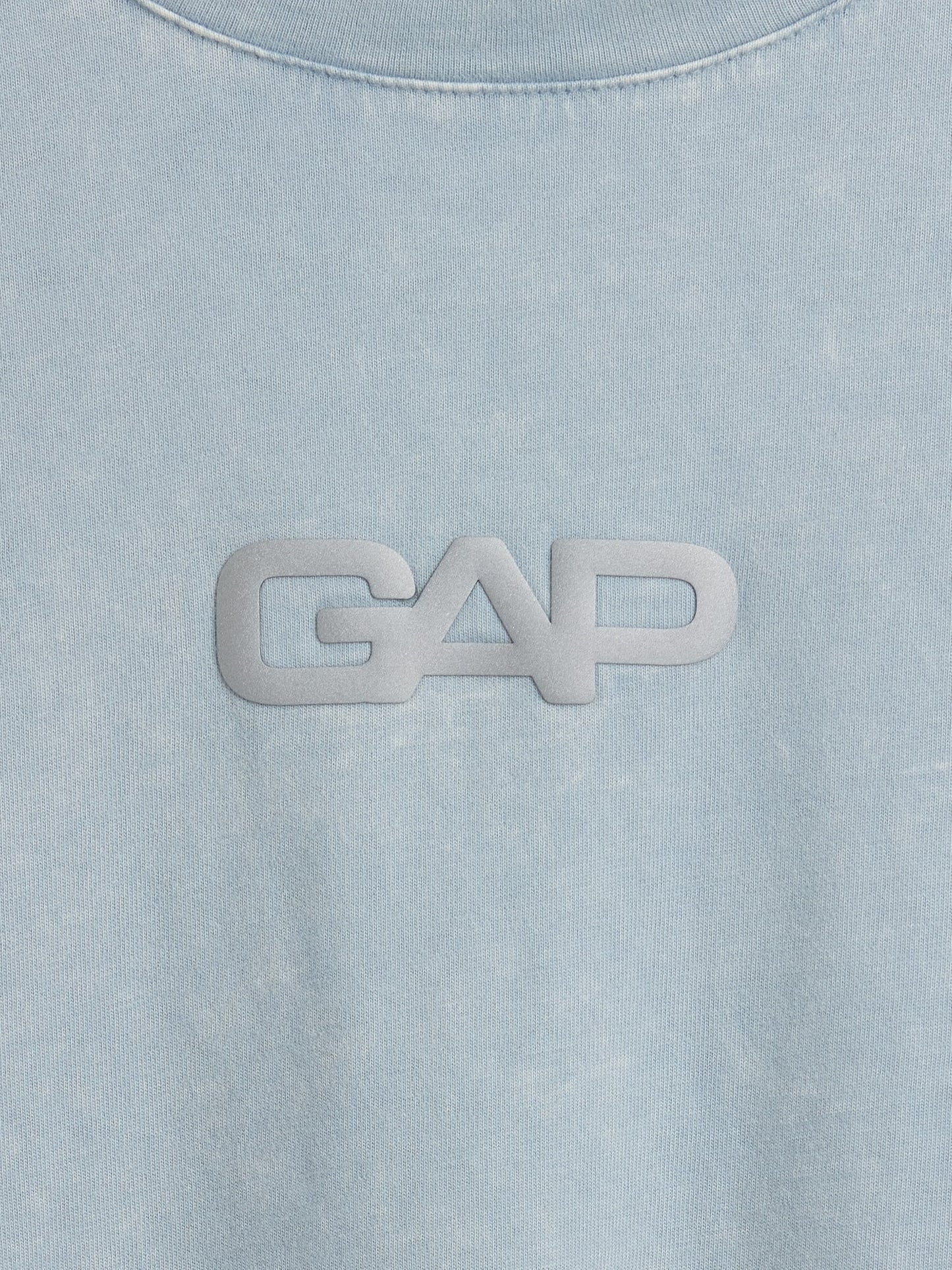 Açık Mavi Relaxed Gap Logo Crop T-shirt