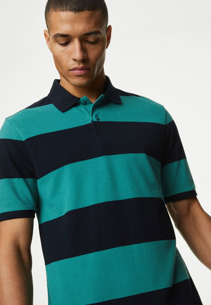 Saf Pamuklu Kısa Kollu Polo Yaka T-shirt