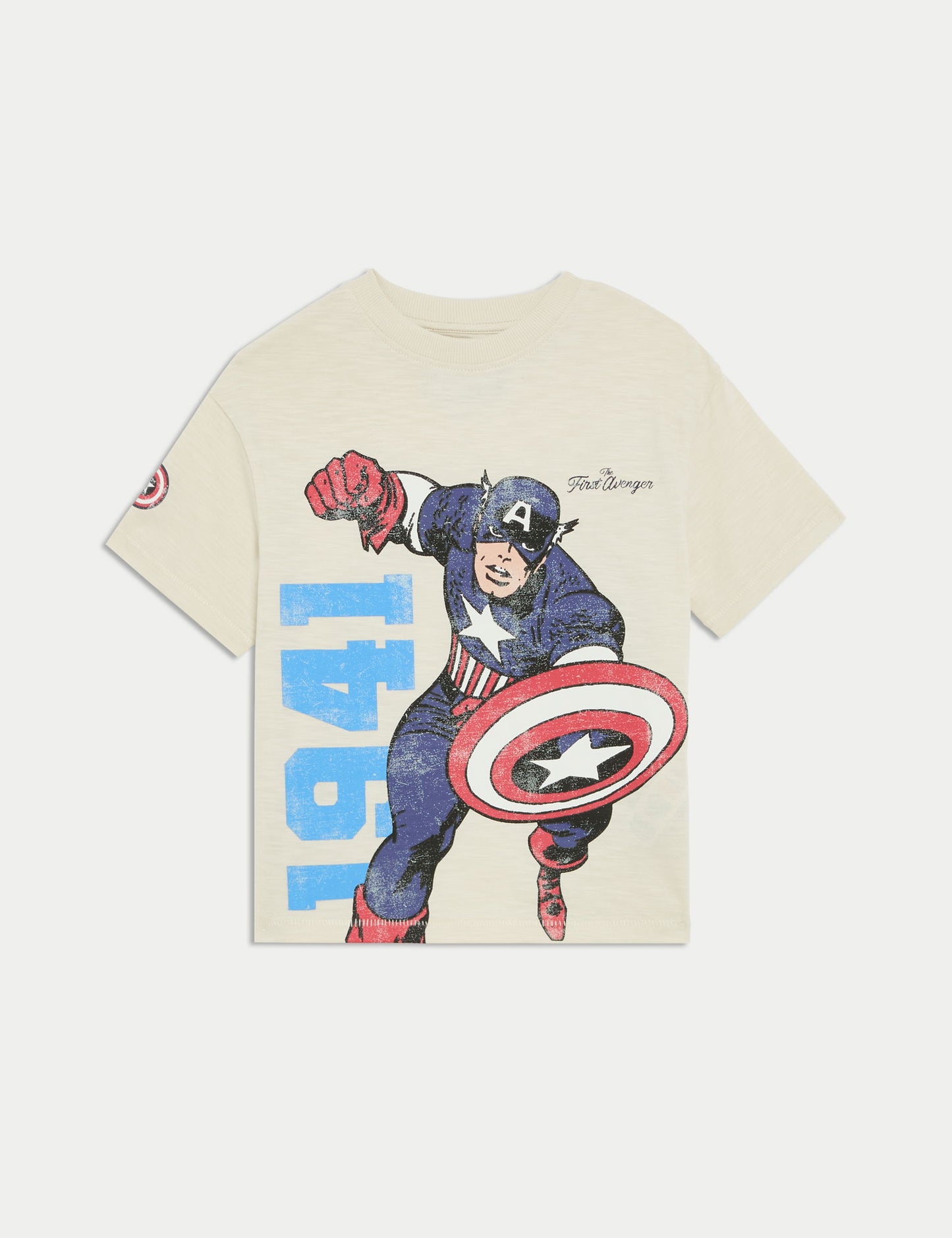 ?saf Pamuklu Captain America:trade_mark: Tişört - 2-8 Yaş?