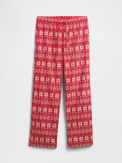 Kırmızı Flannel Pull-on Pijama Altı