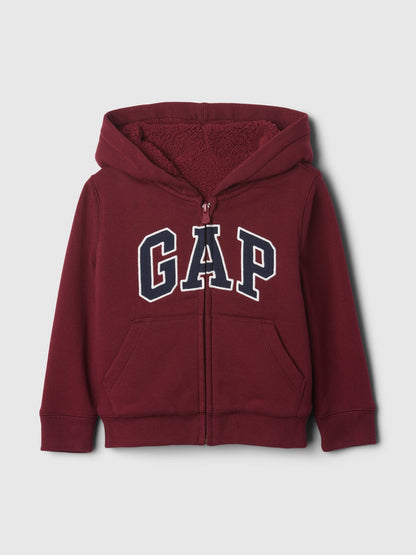 Bordo Babygap Logo Fermuarlı Kapüşonlu Üst