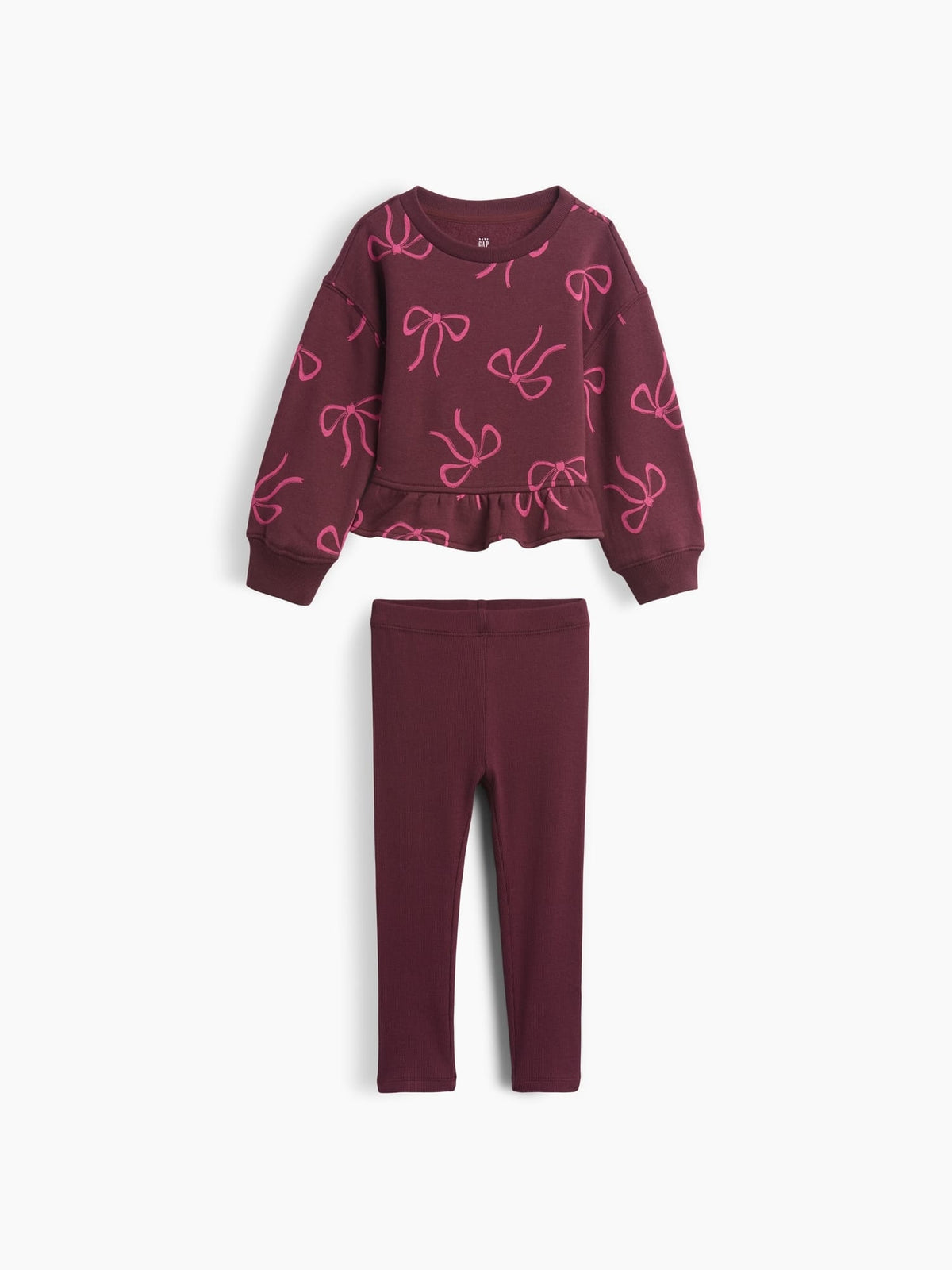 Mor Peplum Sweatshirt & Tayt Two-piece Set