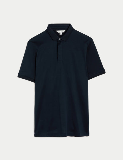 Saf Pamuklu Kısa Kollu Polo Yaka T-shirt