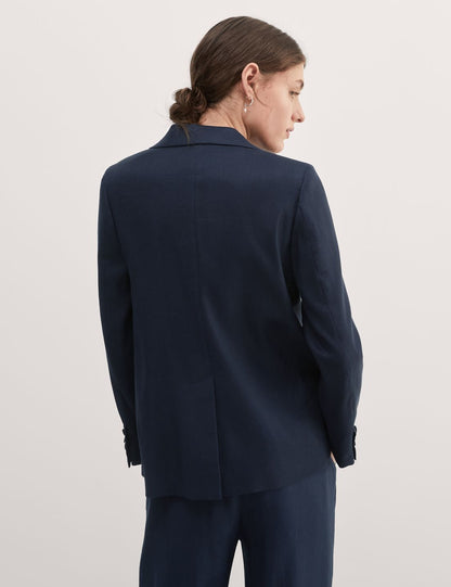Regular Fit Keten Blazer Ceket