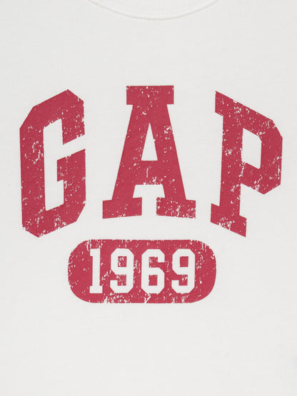 Beyaz Fransız Havlu Kumaş Gap Logo T-shirt
