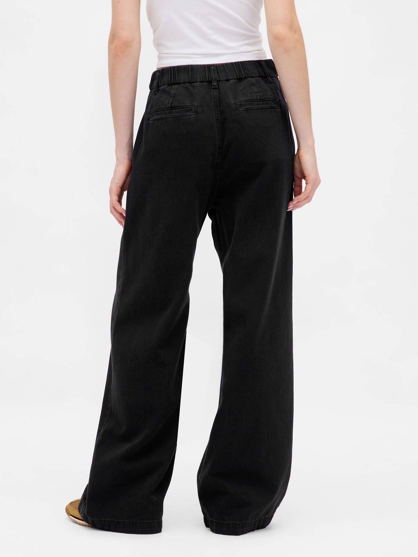 Siyah 365 Yüksek Bel Ultrasoft Pileli Denim Pantolon