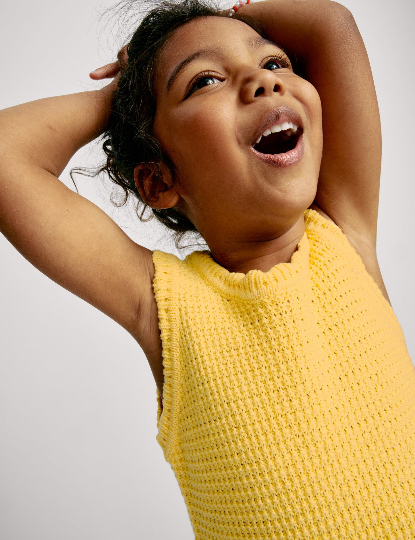 Saf Pamuk Crochet Tarzı Elbise (2–16 Yaş)