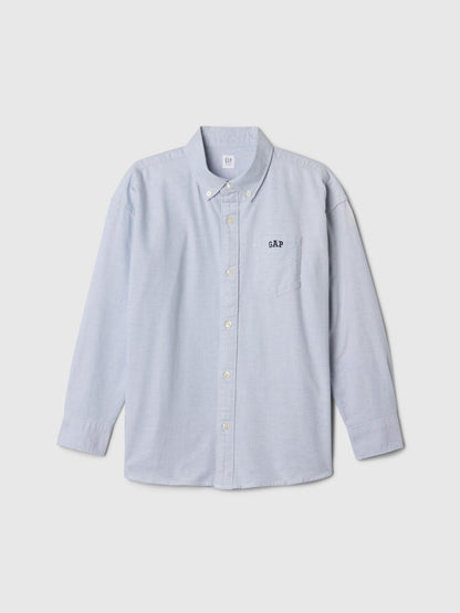 Açık Mavi Mini Gap Logo Oxford Gömlek