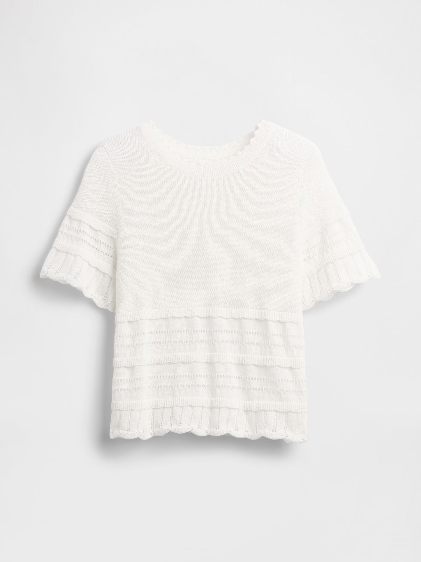 Beyaz Linen-blend Pointelle Crop Kazak