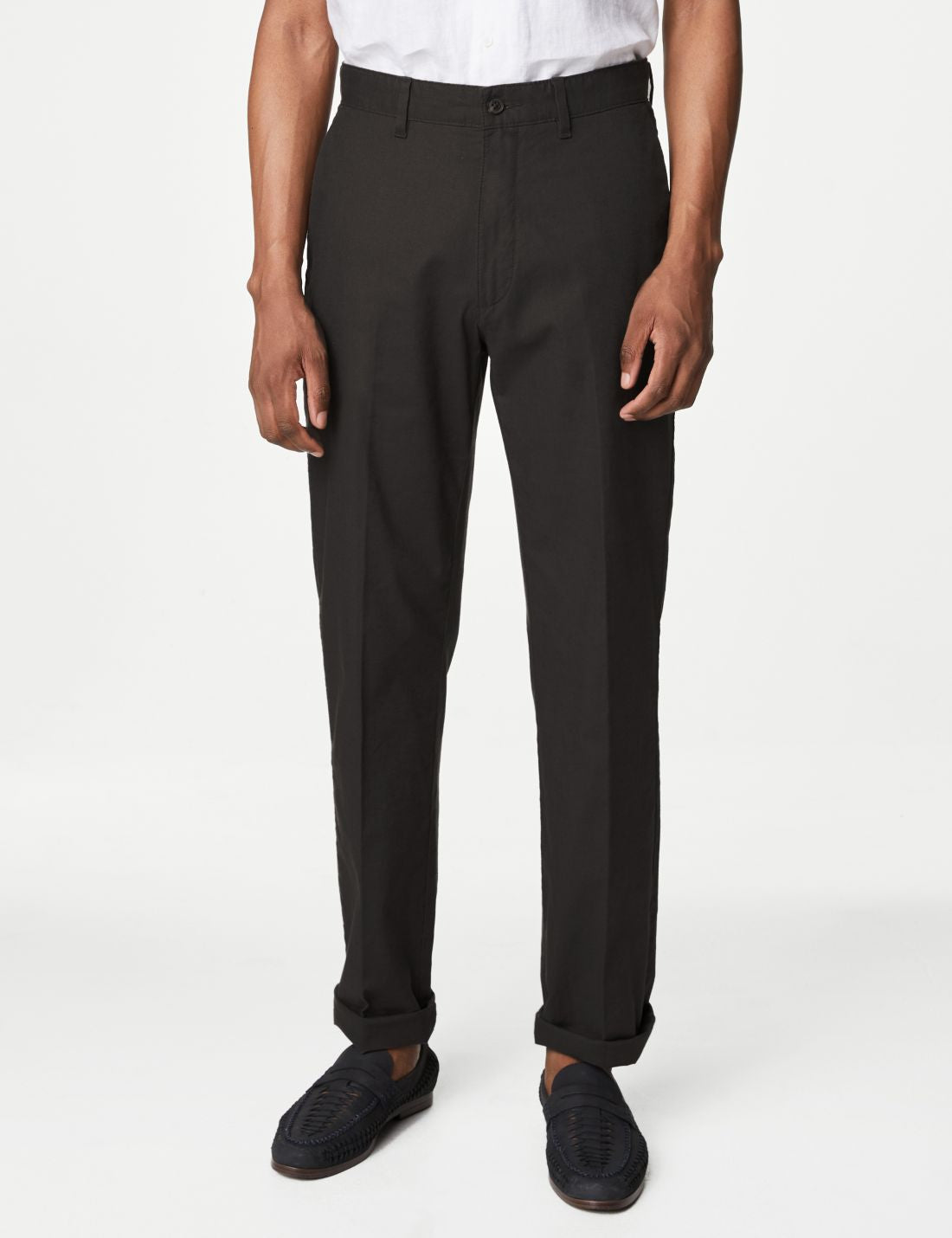 Regular Fit Keten Chino Pantolon