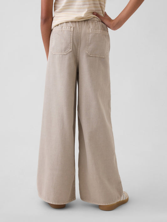 Bej Twill Baggy Pantolon