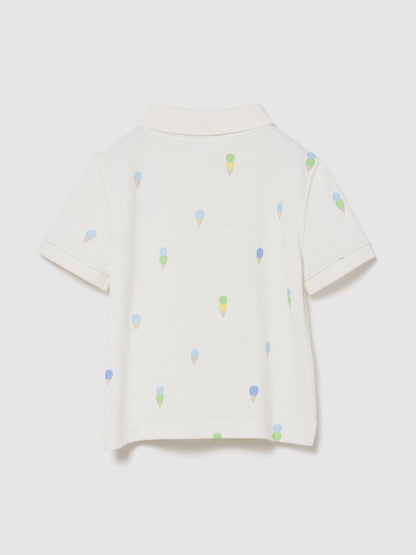 Beyaz Pique Polo T-shirt