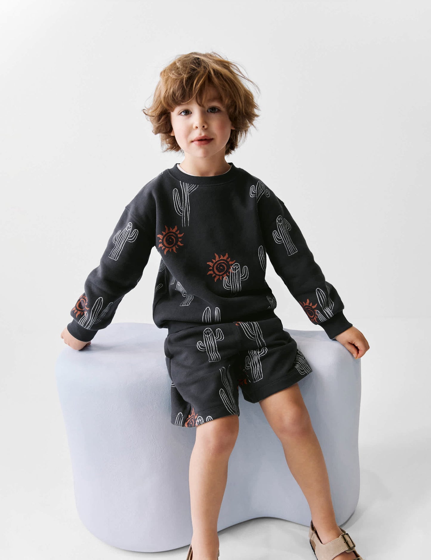 Pamuk Karışımlı Kaktüs Desenli Şort (2–8 Yaş)