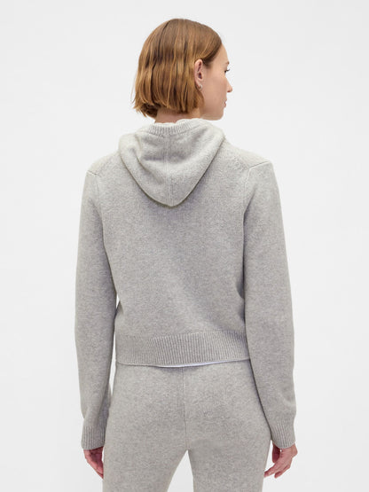 Gri Cashsoft Sweatshirt Fermuarlı Sweatshirt