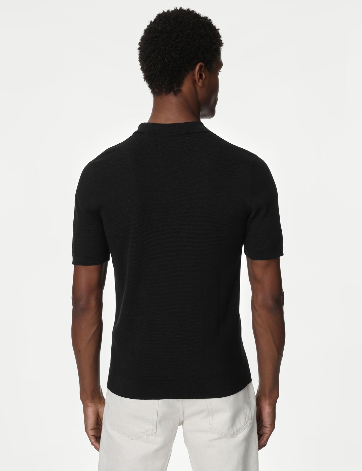 Kısa Kollu Örme Polo Yaka T-shirt