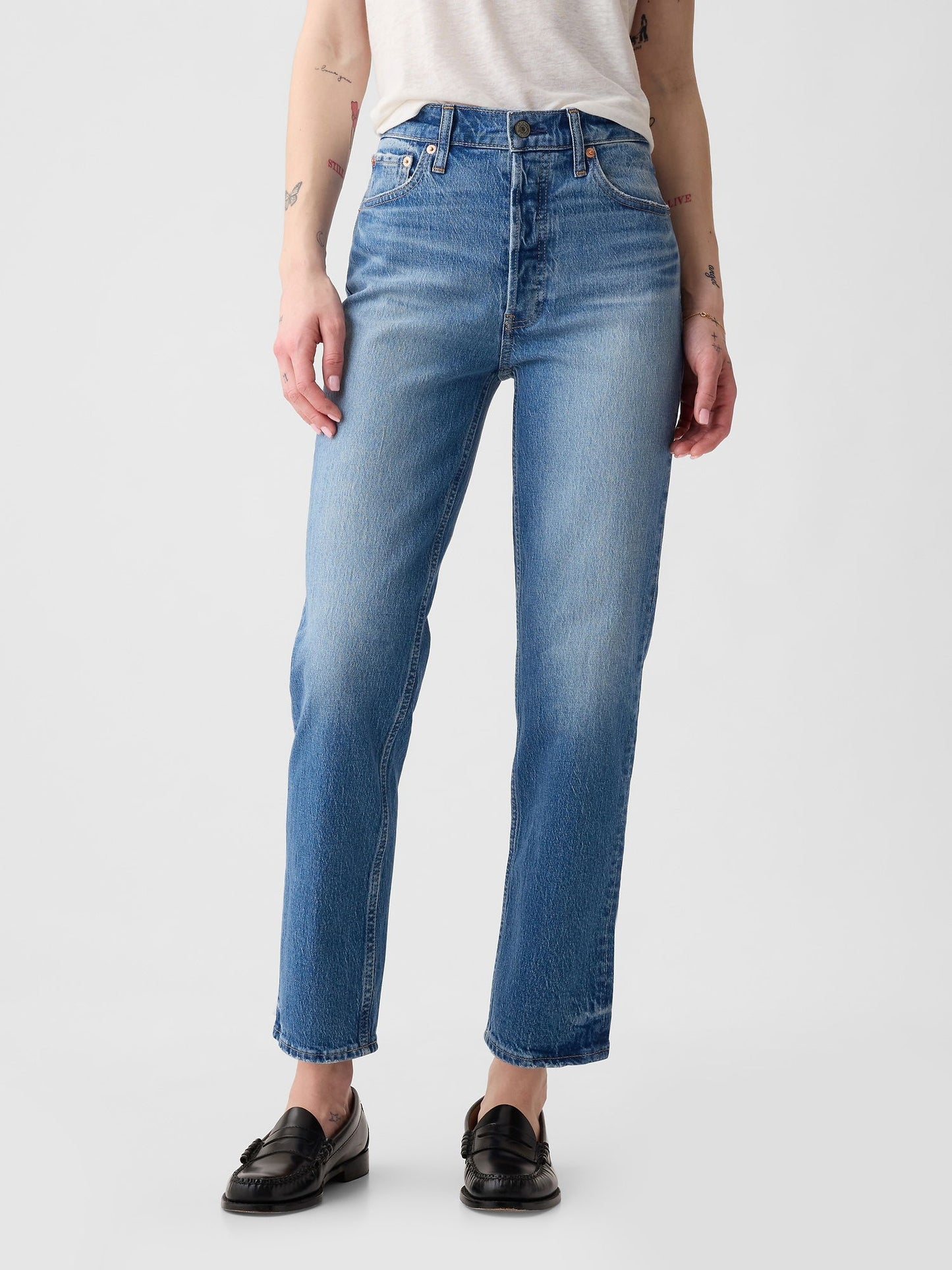 Mavi High Rise Cheeky Straight Washwell Jean Pantolon