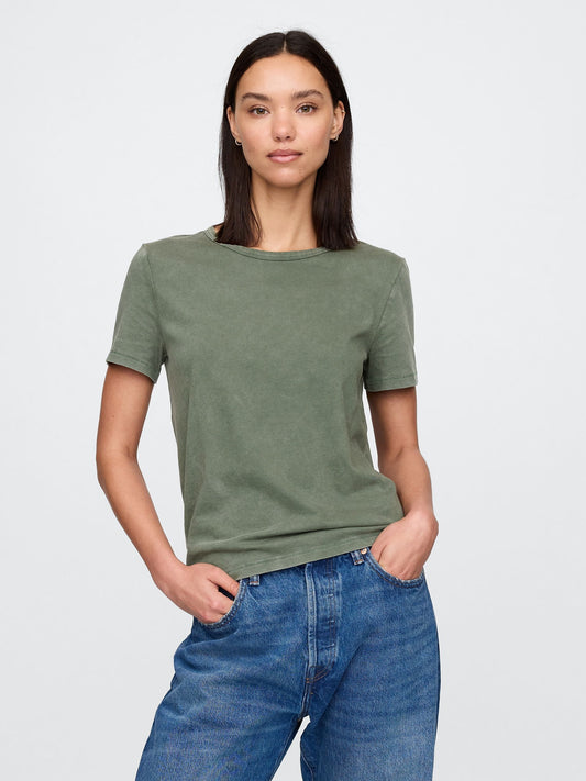 Haki %100 Organik Pamuk VintageSoft T-Shirt