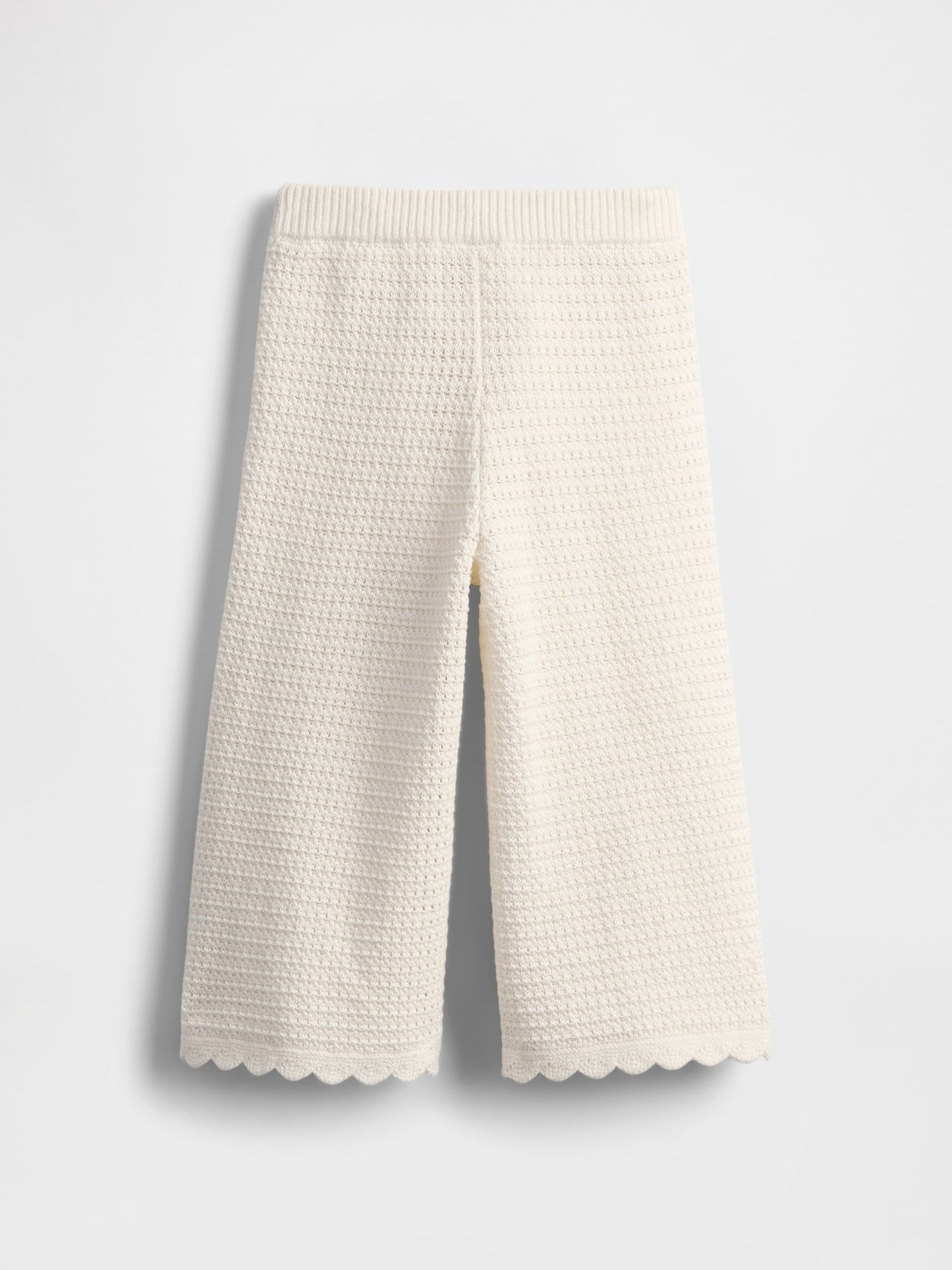 Kırık Beyaz Örgü Wide-leg Pantolon