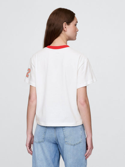 Beyaz Rolling Stones Relaxed Grafik T-shirt
