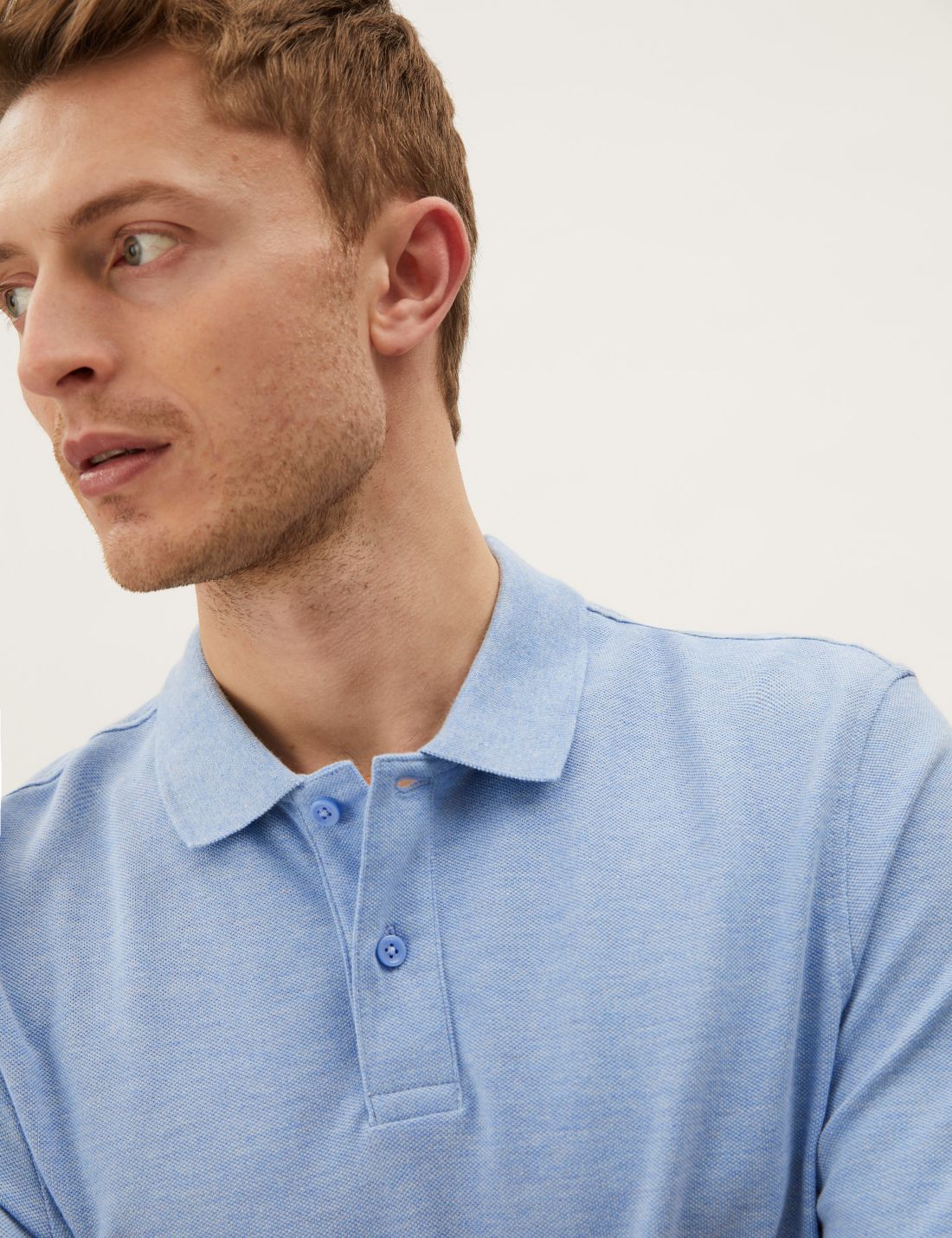 Saf Pamuklu Polo Yaka T-shirt