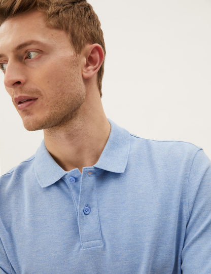 Saf Pamuklu Polo Yaka T-shirt