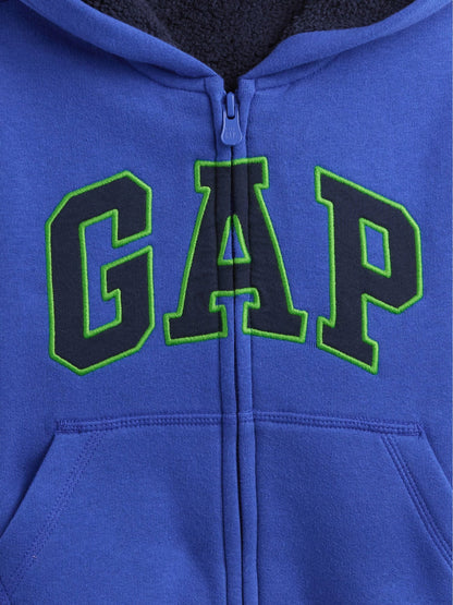 Koyu Mavi Gap Logo Sherpa Fermuarlı Sweatshirt