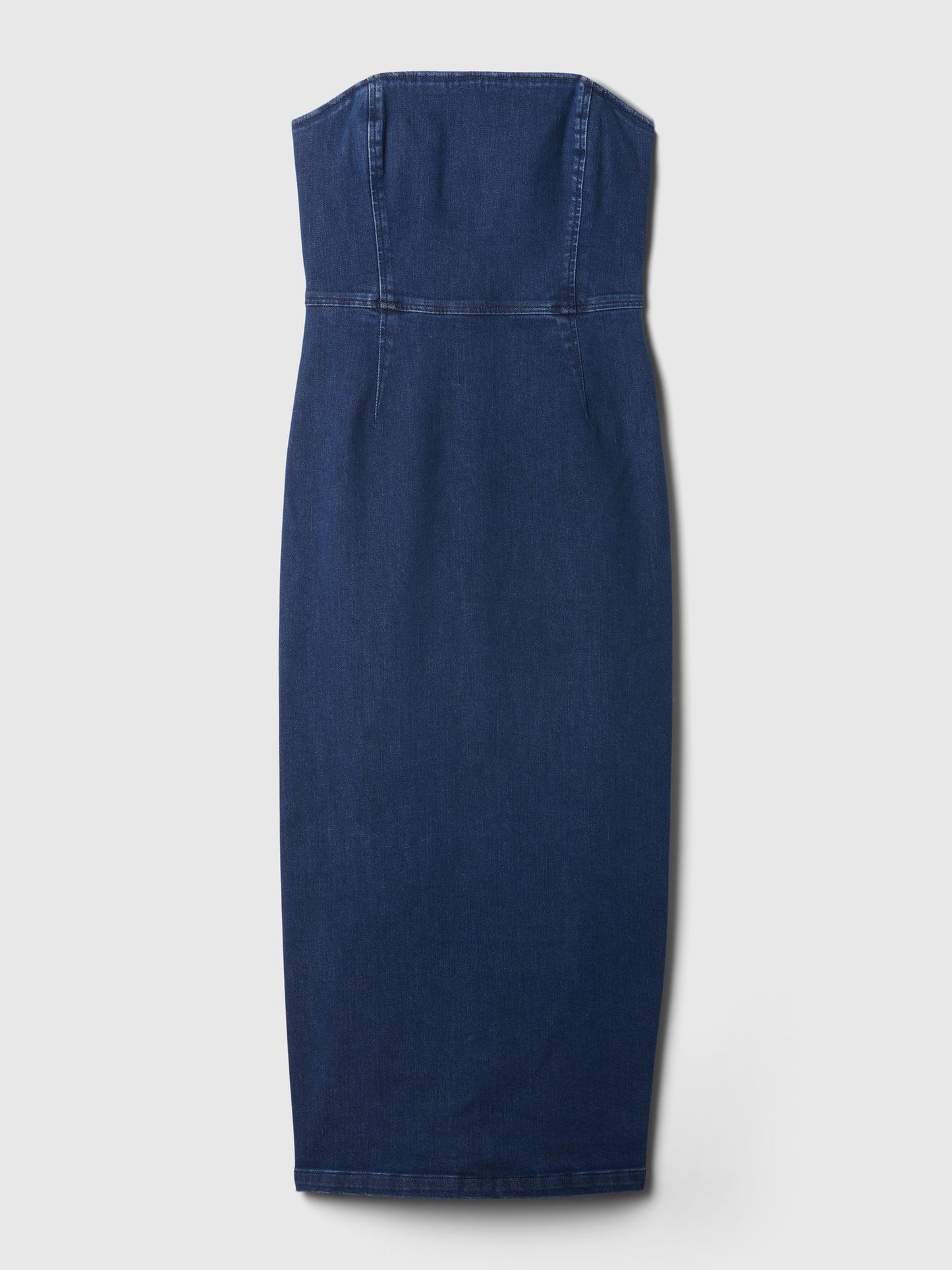 Mavi Straplez Denim Midi Elbise