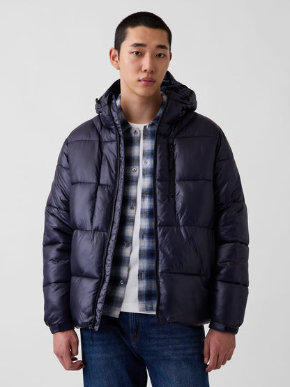 Kahverengi Recycled Heavyweight Puffer Şişme Mont