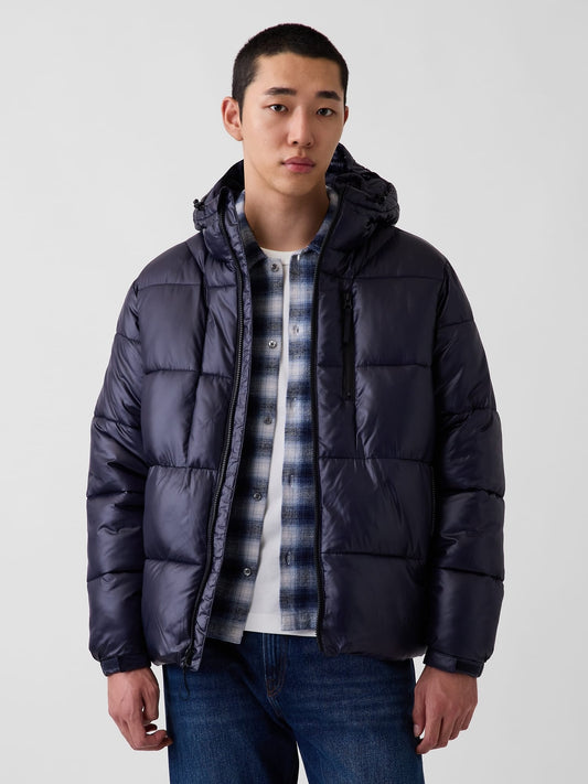 Kahverengi Recycled Heavyweight Puffer Şişme Mont