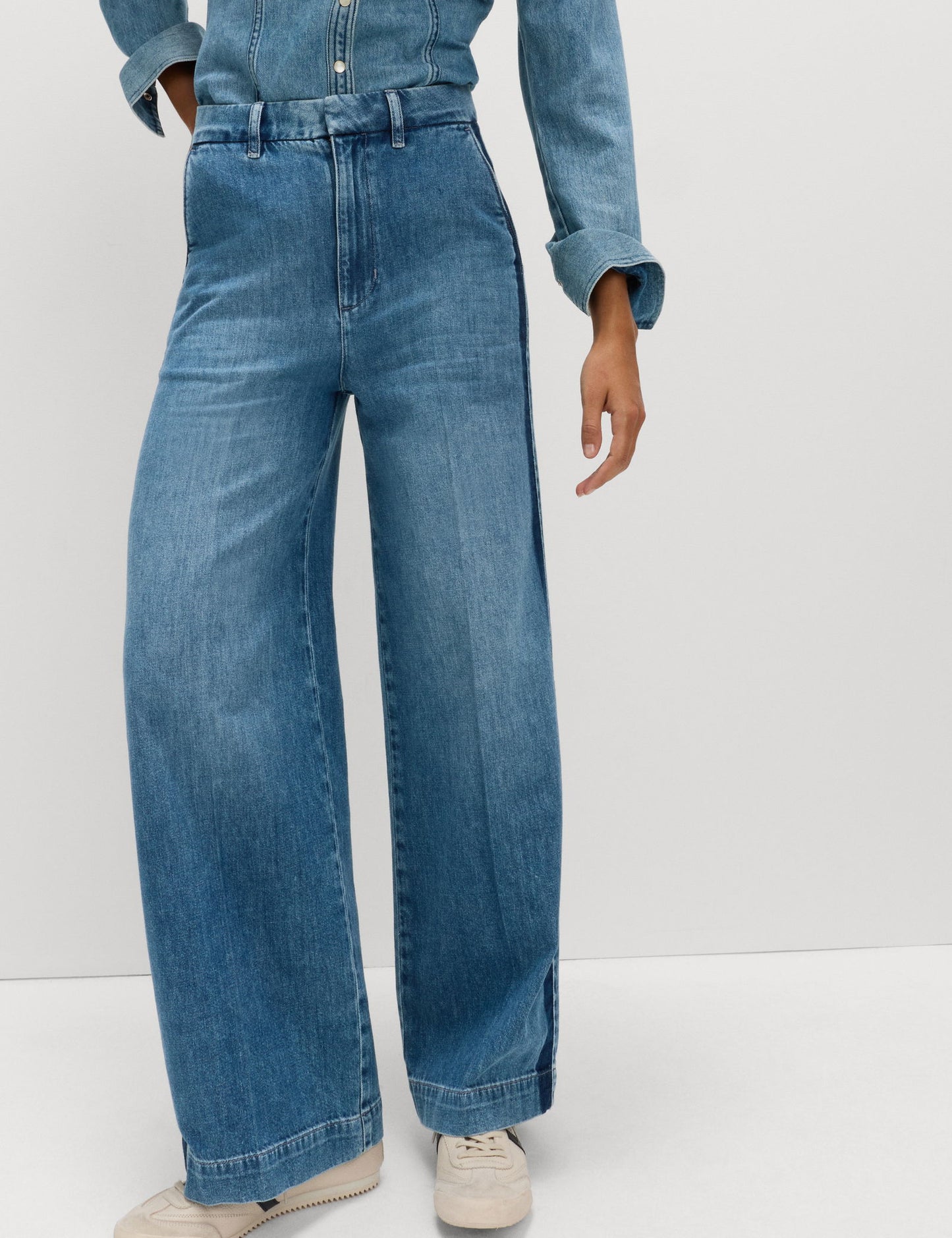 Wide Leg Denim Pantolon