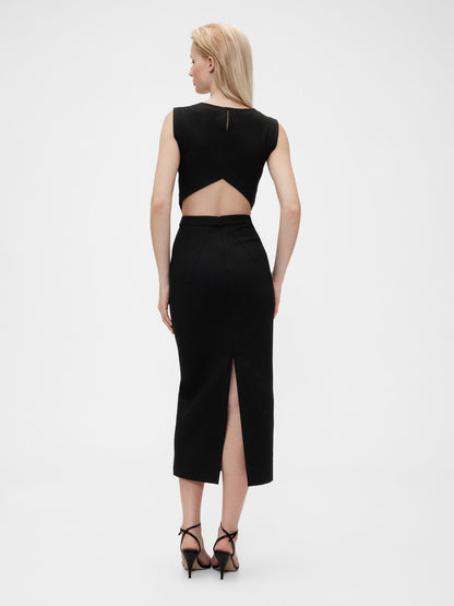 Siyah Gapstudio Jersey Midi Elbise