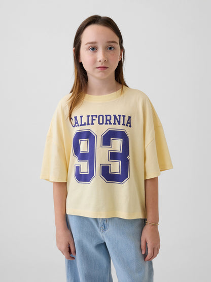 Sarı Oversized Grafik Baskılı T-shirt