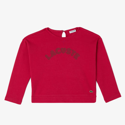 Lacoste Çocuk Uzun Kollu Bisiklet Yaka Baskılı Pembe T-shirt