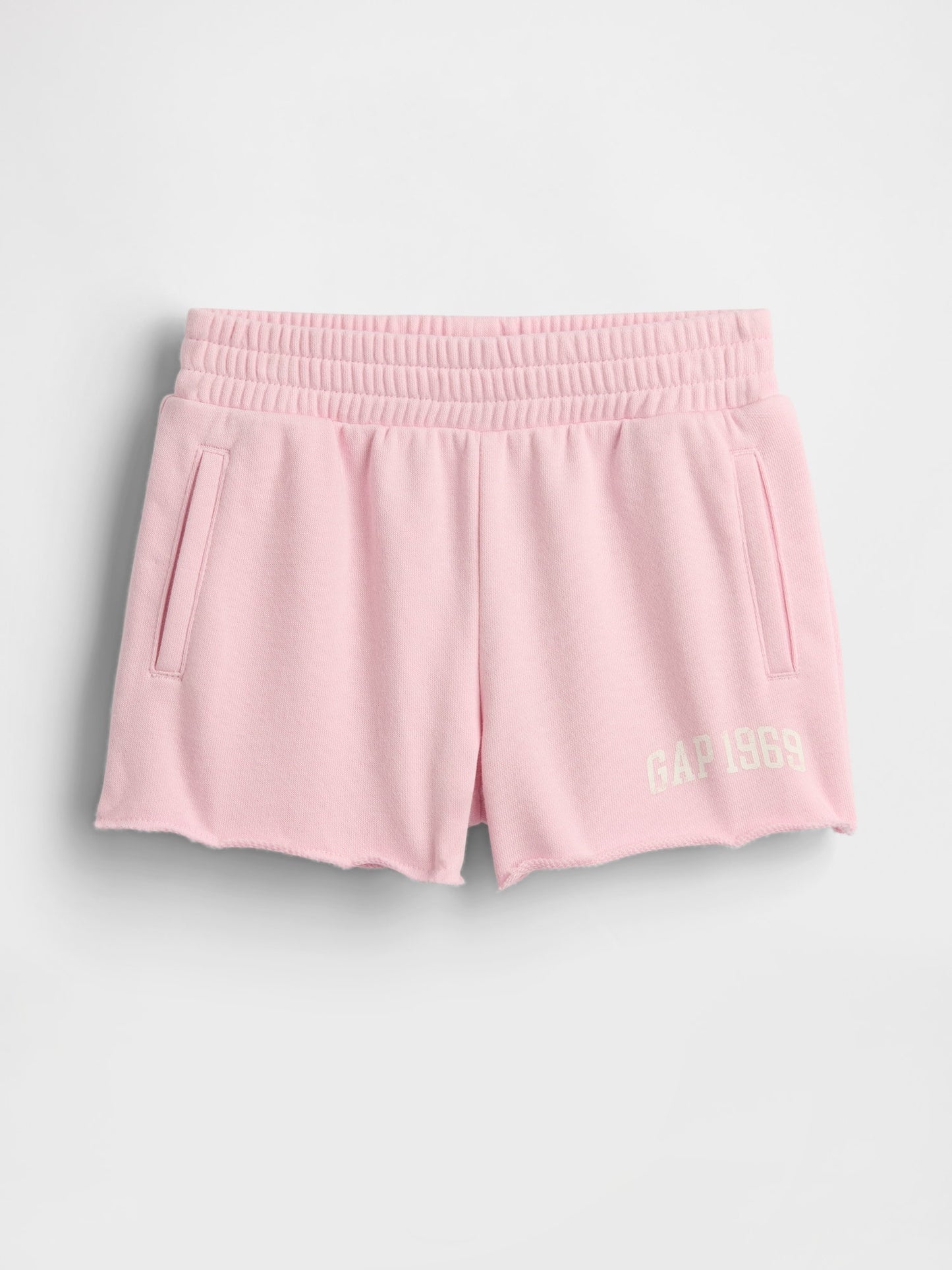 Açık Pembe Pull-on Fransız Havlu Kumaş Şort
