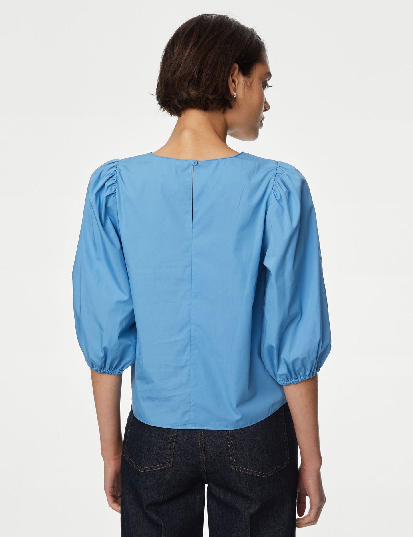Saf Pamuklu Regular Fit Popover Bluz