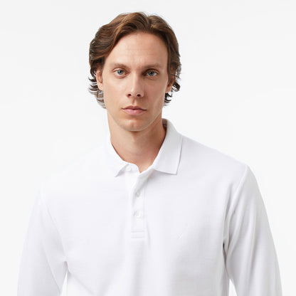 Nautica Erkek Beyaz Classic Fit Uzun Kollu Polo Yaka T-shirt