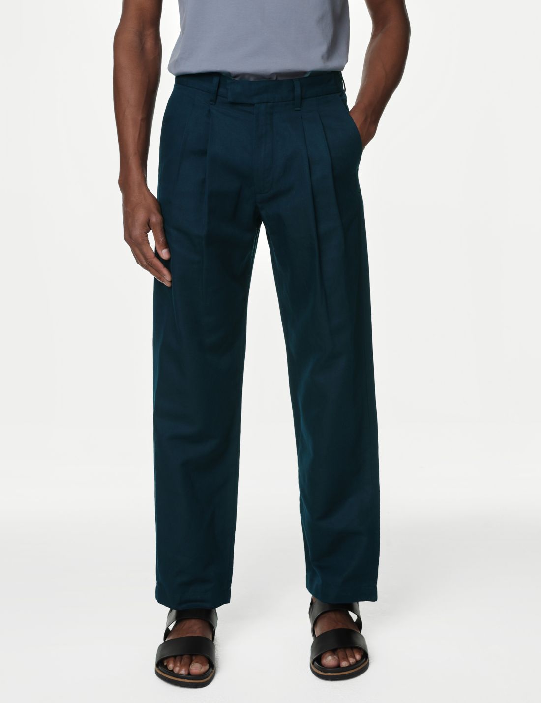 Tapered Fit Keten Pantolon