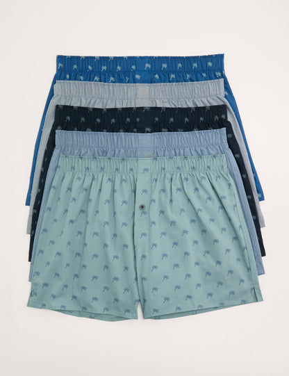 5'li Palmiye Desenli Boxer