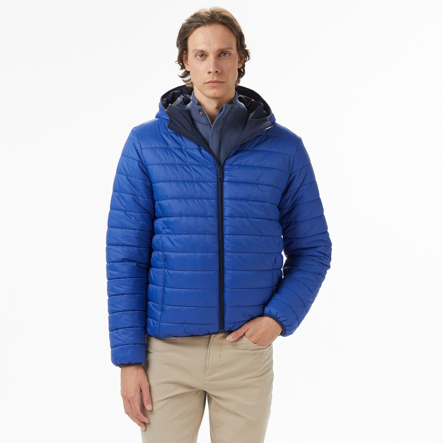 Nautica Erkek Lacivert Regular Fit Çift Taraflı Mont